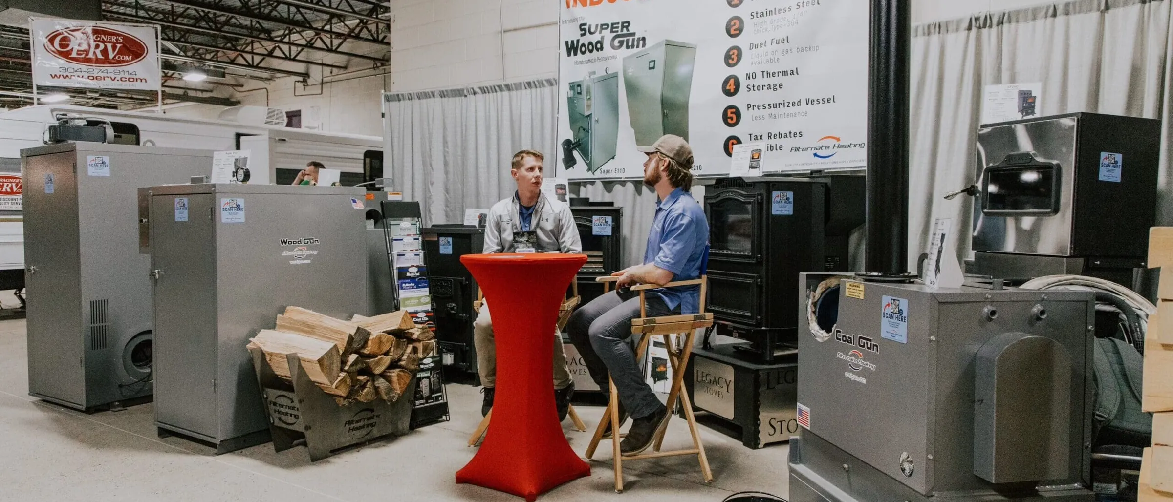 Sales meeting at trade show